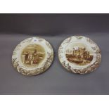 Pair of Winton Bruce Bairnsfather Great War wall plates