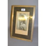 Large rectangular Birmingham silver photograph frame with engine turned decoration together with