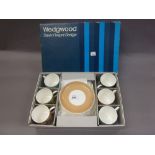 Wedgwood Susie Cooper Snowdrop pattern group of six coffee cans with saucers in original box