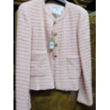 Chanel Boutique, ladies pink two piece suit with skirt,