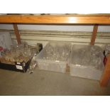Three boxes containing a quantity of miscellaneous good quality cut glass drinking glasses