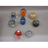 Quantity of various glass paperweights