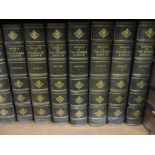 Set of twelve part leather bound volumes,