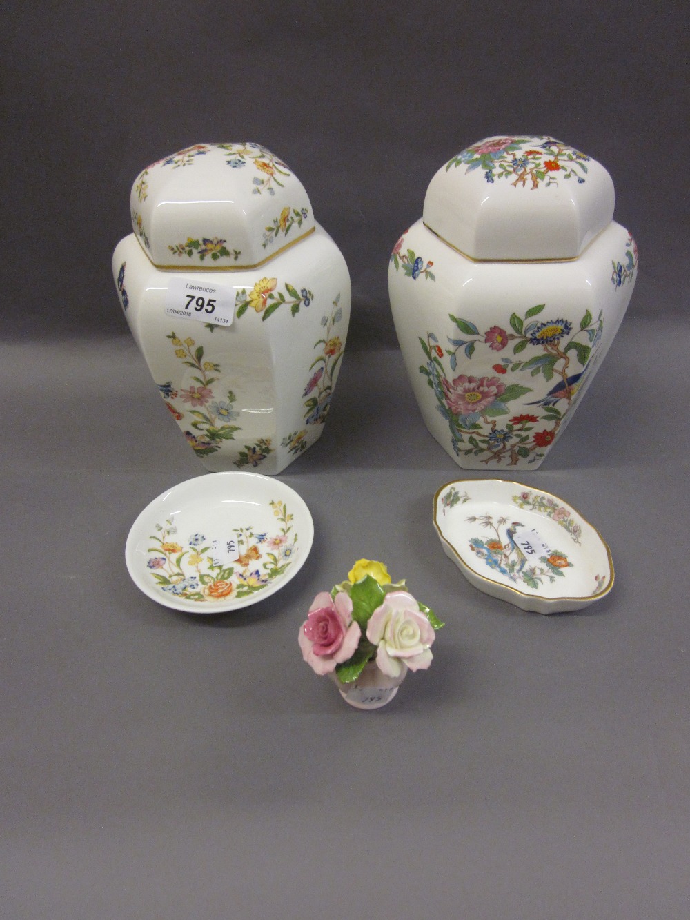 Pair of Aynsley covered jars together with other miscellaneous decorative porcelain etc