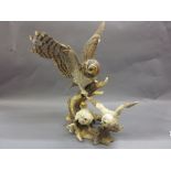 Boehm Limited Edition matt glazed porcelain group of tawny owls,