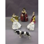 Royal Doulton figure ' Margery ' HN1413 together with a Royal Doulton figure of a spaniel and four