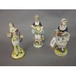 Three continental porcelain figures