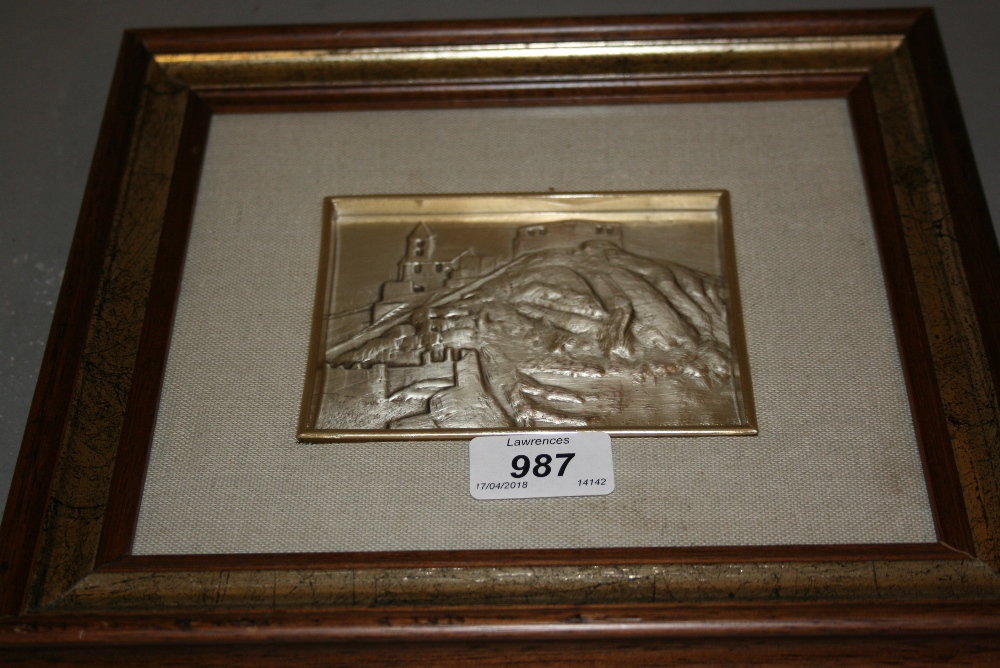 Embossed silver plaque (925 mark),