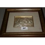 Embossed silver plaque (925 mark),