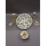 French oval Faience floral decorated plate together with a Limoges oval porcelain plaque,
