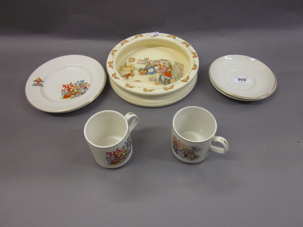 Two Magic Roundabout trios (at fault) and a Doulton babies plate by Barbara Vernon