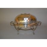 Edwardian oval silver plated rollover bacon dish