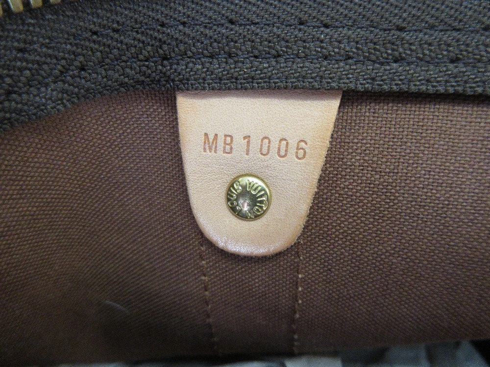 Louis Vuitton light brown leather and monogrammed holdall type bag - Image 6 of 7