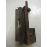 Large 19th Century mahogany woodworking clamp with integral carrying handle