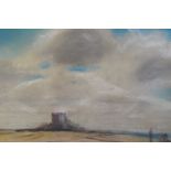 Box containing a quantity of pastel landscapes by Robin Hutton,