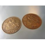 Two Edward VII half Sovereigns dated 1909 and 1912