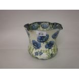 Moorcroft Florian ware jardiniere decorated with typical blue poppy head design,