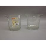 Pair of faceted glass Moet and Chandon ice buckets