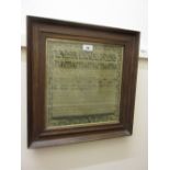 Late George III needlework sampler, signed Frances Cooper,