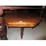 Victorian burr walnut octagonal occasional table (height reduced)