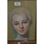 Pastel portrait, head study of a lady, 11ins x 7.