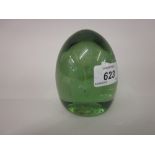 19th Century green glass dump weight