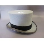 Gentlemens grey felt top hat by Moss Brothers