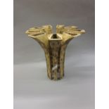 Gillian Montegrande, large Studio stoneware sculptural vase, signed with initials, 13.