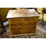 18th Century walnut chevron inlaid chest,