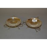 Pair of Sheffield silver circular bonbon dishes,