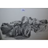 Lucy Cornwell, charcoal drawing, nude study,