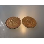 Two Edward VII half Sovereigns dated 1905 and 1914