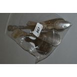 Two silver handled shoe horns, similar button hook,