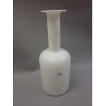 Holmegaard 15in white glass vase