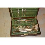 Cased eight place setting canteen of silver Old English Feather Edge pattern cutlery by Garrard &