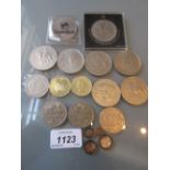 1920 George V maundy set of four coins (unboxed) and a quantity of various crowns etc.