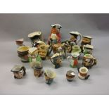 Collection of Toby jugs and character jugs including Royal Doulton,