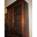 Late Victorian walnut two door bookcase top