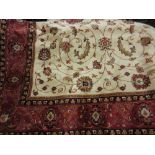 Beige ground Kashan design machine carpet, 2.