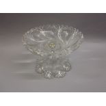 Good quality cut glass two piece table centrepiece