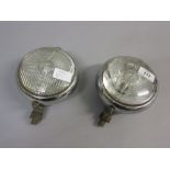 Pair of vintage car head lamps by Marchal