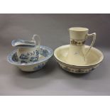 Crown Ducal pottery jug and basin,