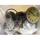 Small box containing a quantity of various pocket watch movements and parts,