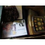 Collection of miscellaneous cupro nickel, copper and other coin sets in cases,