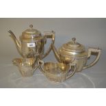 Continental (800 Mark) four piece teaset comprising: teapot, hot water pot,
