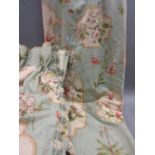 Pair of good quality printed linen curtains with tassel borders CONDITION REPORT 9