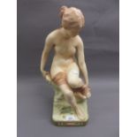 Large Royal Dux porcelain figure of a nude bather, 18.