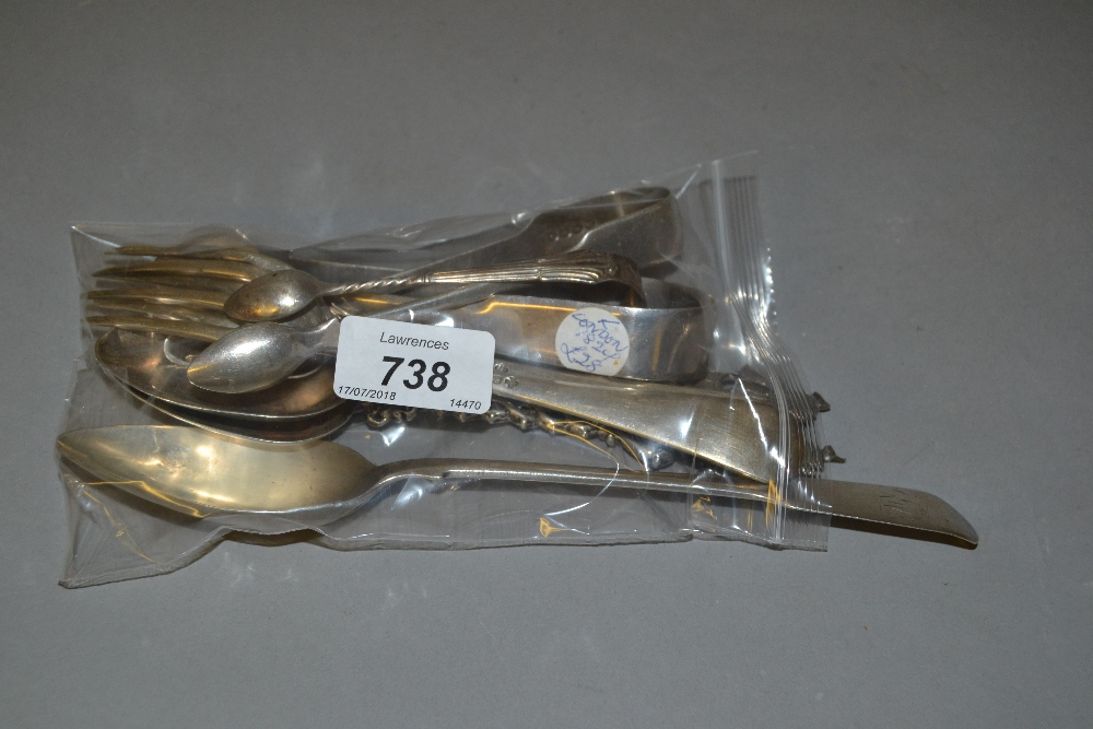 Two 19th Century Dutch silver spoons, two silver three pronged forks,