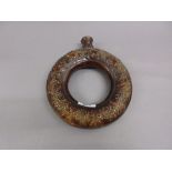 19th Century pottery ring form spirit flask