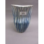 Cinque Ports Rye Monastery pottery ovoid waisted blue striped decorated vase,